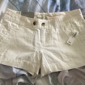 Low rise white shorts